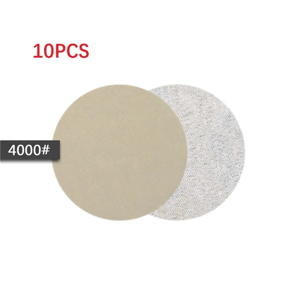 10Pcs Wet/Dry Sandpaper 3 Inch 75MM Hook And Loop Silicon Carbide 240-10000 Grits Waterproof Sanding Disc Qme 4000