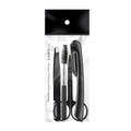 Black Eyebrow Trimming Scissors Stainless Steel Tweezers Scraping Qme 4pc