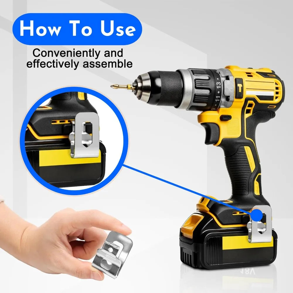 2-6PCS Electric Drill Belt Hook Cordless Drills Wrench Holder Clip Hooks Tool Fit for Dewalt/Makita/Milwaukee Impact Drills Tool Qme