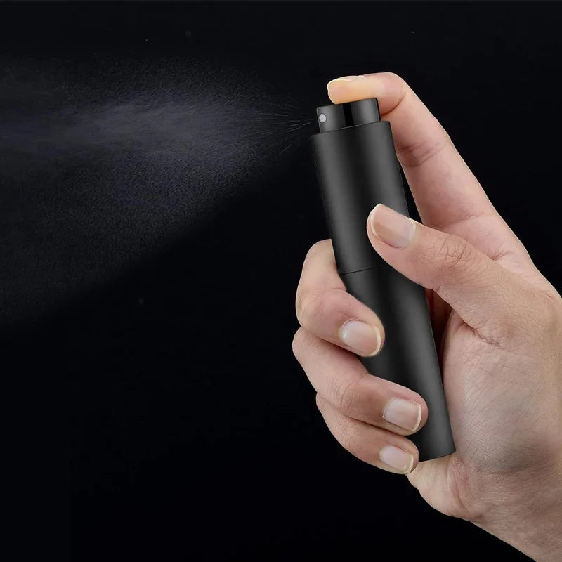 10 ml Travel Perfume Sprayer, Refillable Cologne Container, Empty Dispenser Sprayer for Mini Sprayer Size (Black Qme