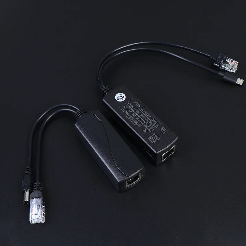 DC48V 5V Micro USB POE Splitter Connectors Adapter Cable IP Camera Qme