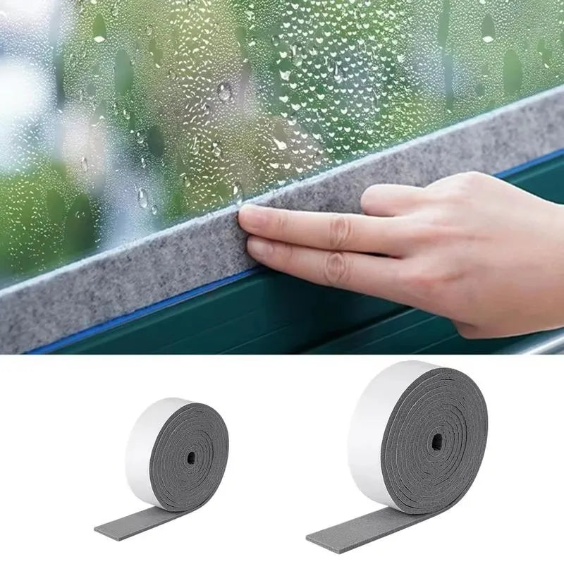 1 roll Window Anti-condensation Strips Glass Water Absorb Sticker Window Condensation Absorbent Strips Moisture Absorbers Qme