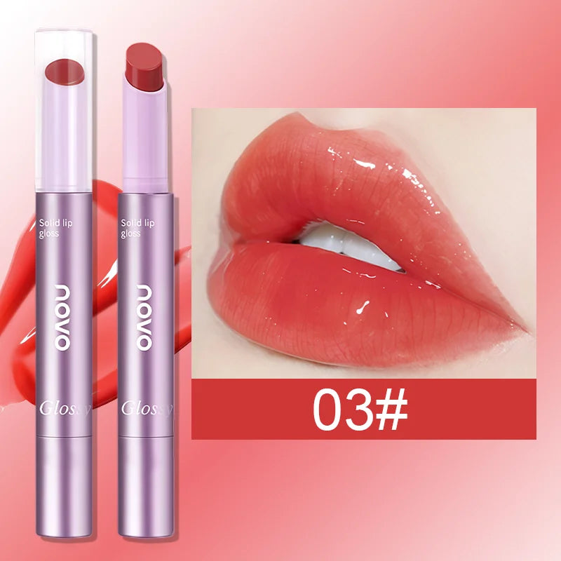 Water Glossy Lip Gloss, Mirror Light Texture,Long - Lasting Shine, All - Day Hydration, Non-Stick Cup Non-Fading Qme 03