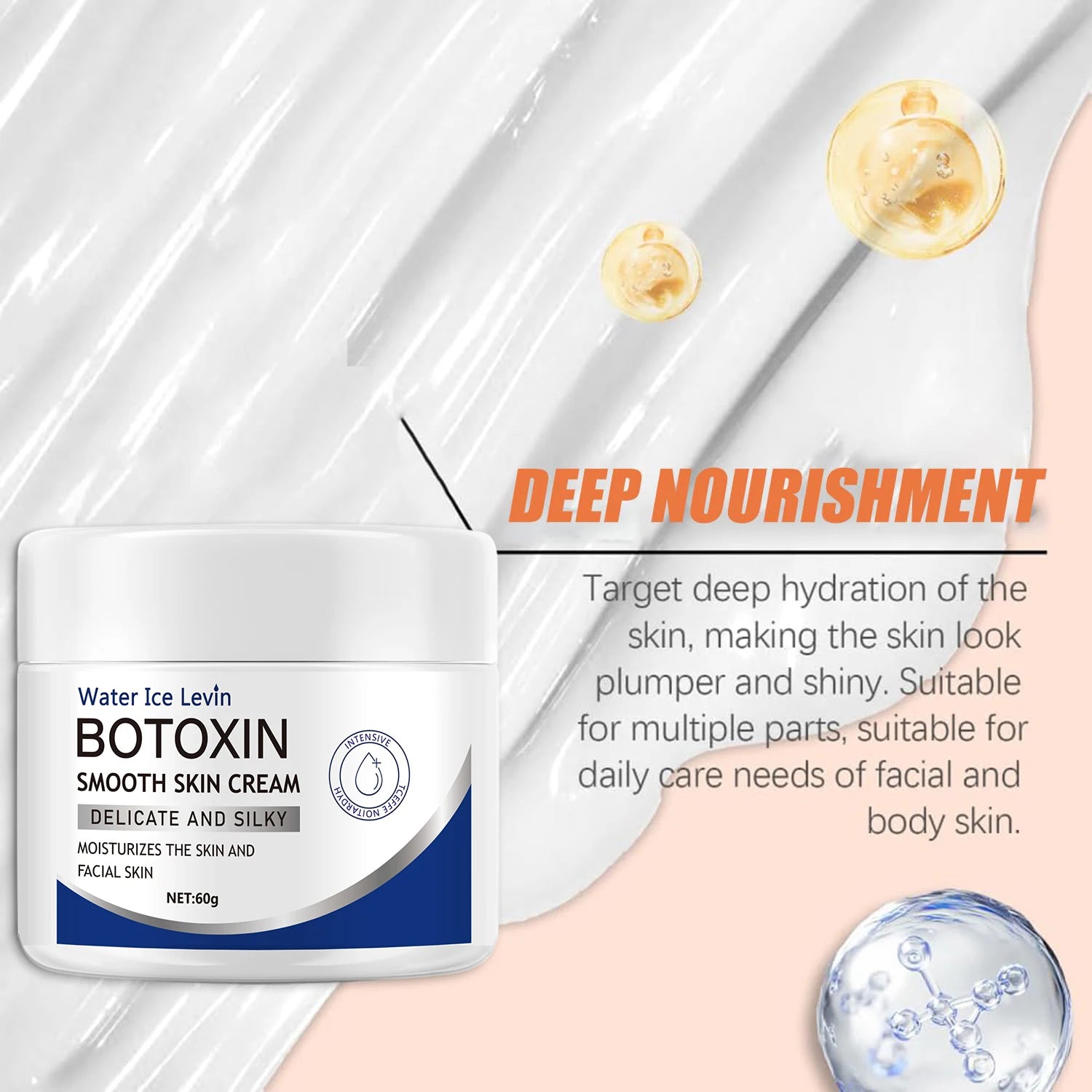 Btxin Firming Moisturizing Cream, Deeply Nourishes, Improves Sagging Skin, Smoothes and Softens Skin, Makes Skin Look Younger, Suitable for All Skin Types, Non-Greasy Qme