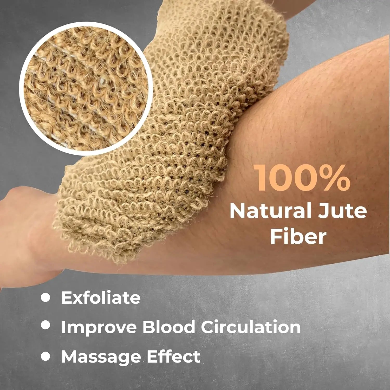 Natural Yellow Bath Gloves and Towels for Body Cleansing and Exfoliating Qme