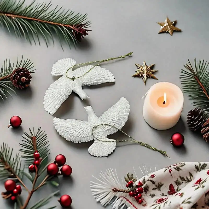 Friendship Doves Resin Christmas Ornament Tree Qme
