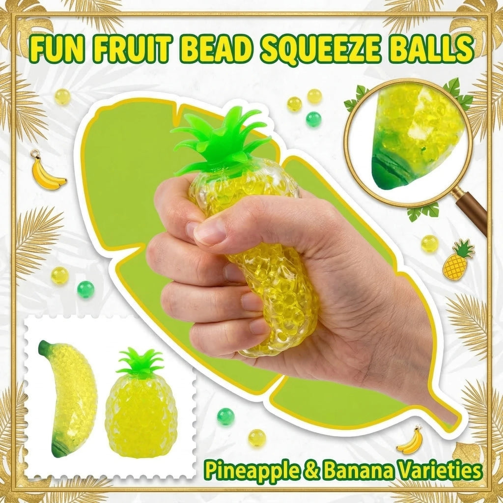 Simulated Banana Pineapple Squeezable Toy Stretchable Fruit Stress Relief Balls Party Holiday Tray DIY Decorations Creative Gift Qme