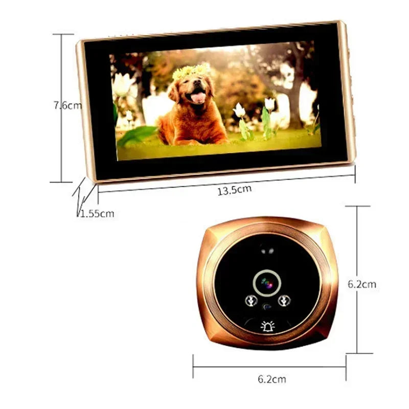 4.3" Inch Door Viewer Video Peephole Camera Motion Detection Monitor Digital Ring Doorbell Video-Eye Safety Recording Qme