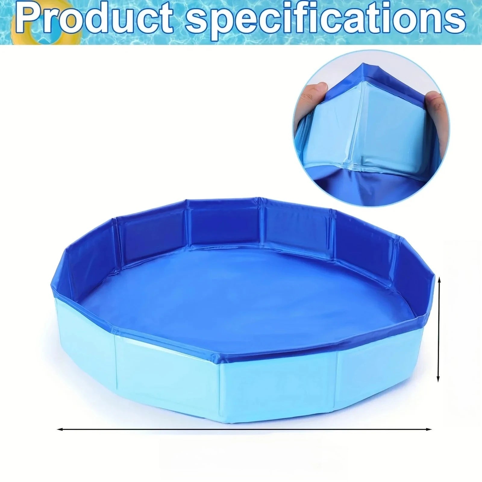1Pc Portable Folding Foot Bath Bucket, Suitable for Swimming Pool Entrance, Multi-component Essential Pool Cleaning Accessories Qme 30x10cm