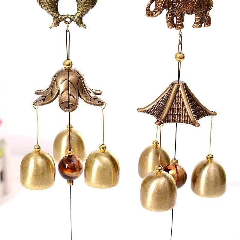 Antique Wind Chime Copper Yard Garden Outdoor Living Decoration Metal Qme