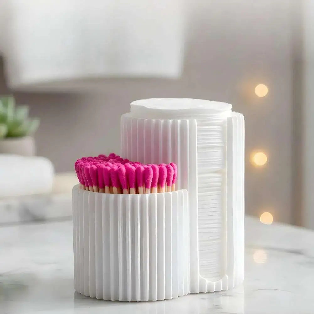 Cotton Swabs Storage Box Makeup Round Pad Holder Desktop Organizer Make Up Sponges Container Nail Art Tools Makeup Supplies Qme