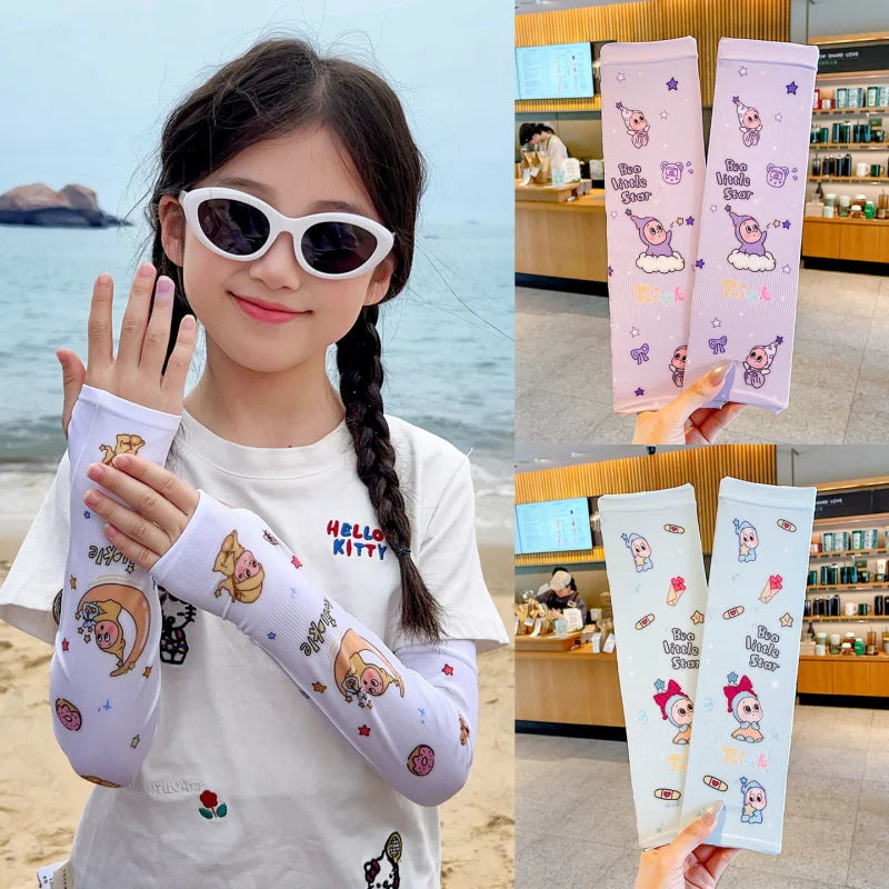 Judy Nick Sun Protection Sleeves, Breathable Cooling Sleeves for Students, UV-Protective Ice-Silk Sleeves Qme