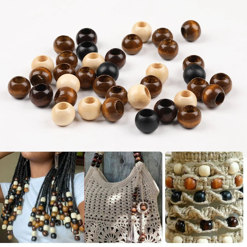 Maple Wood Beads Large Hole DIY Jewelry Packaging Garment Accessories Qme