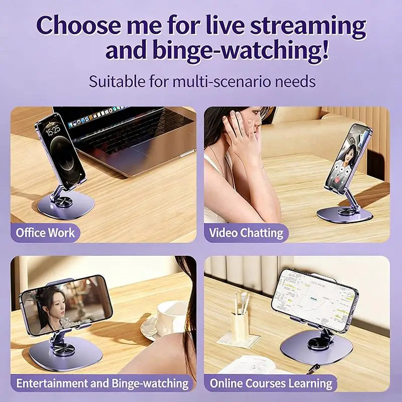 Rotating Table Cell Phone Holder Support Desktop Stand Mount Qme