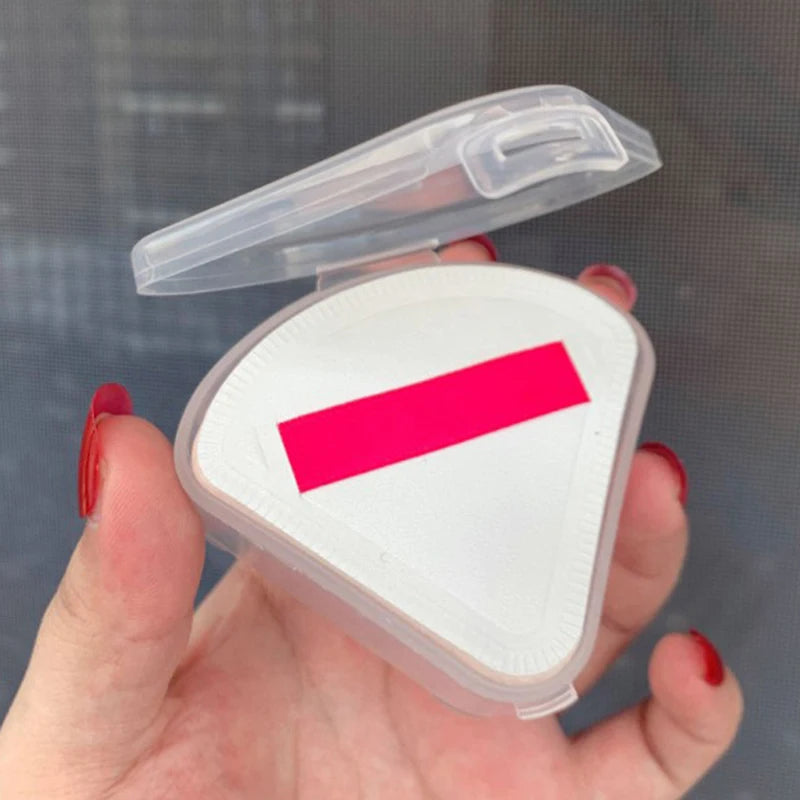 Portable Triangle Sponge Transparent Cosmetic Bag Makeup Puff Box Qme