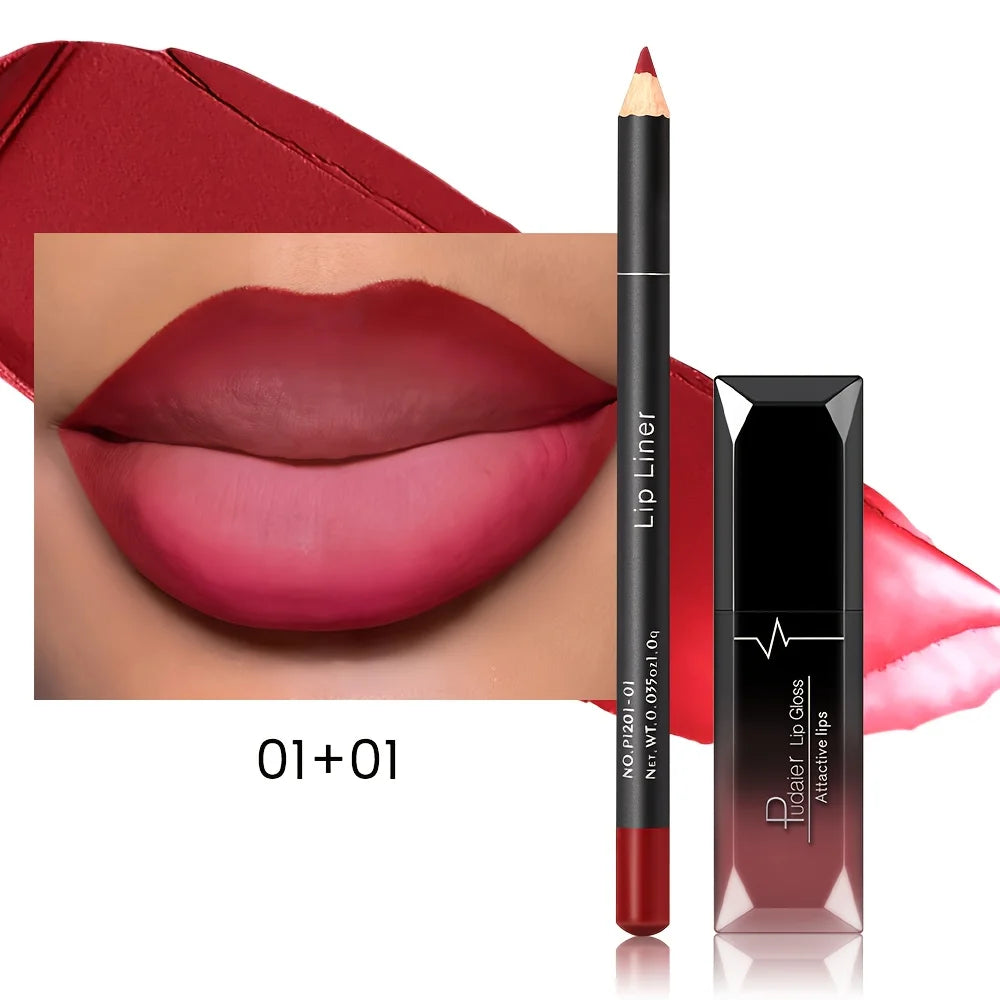 Matte Lip Gloss Liner Pen Waterproof Long-lasting Coloring Ideal Qme 01 01