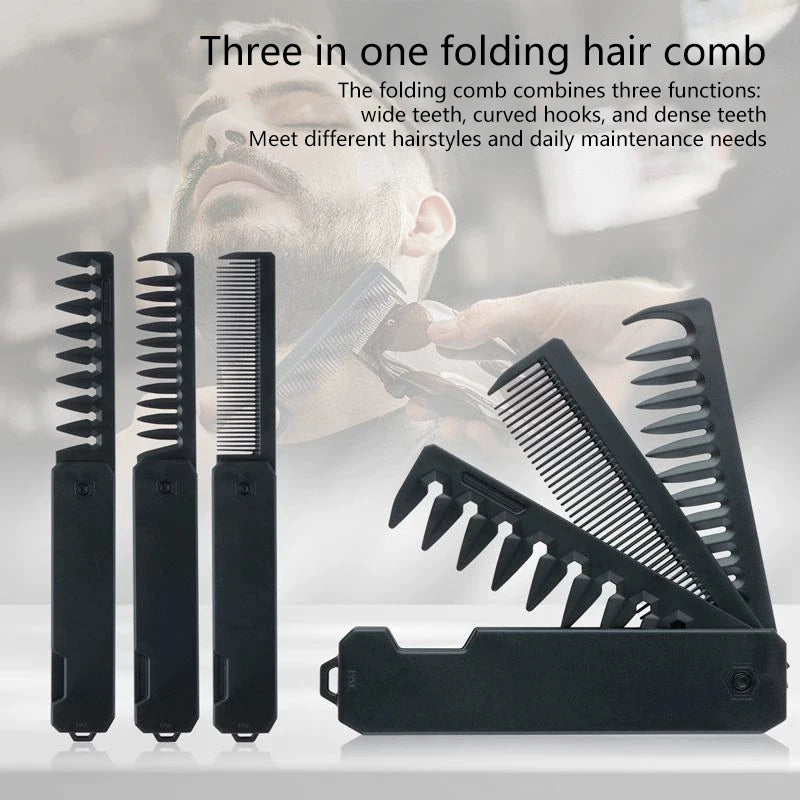 Professional 1 Pocket Folding Combs Wide Tooth Oil Head Comb Beard Qme