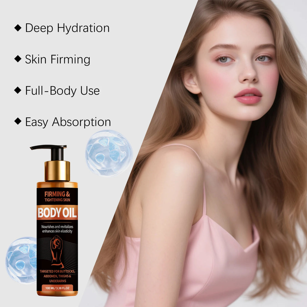Firming Body Oil Lift Skin Improve Dry Brightening Nourishing Tightening Improve Sagging Smooth Skin Care Massage Essential Oil Qme
