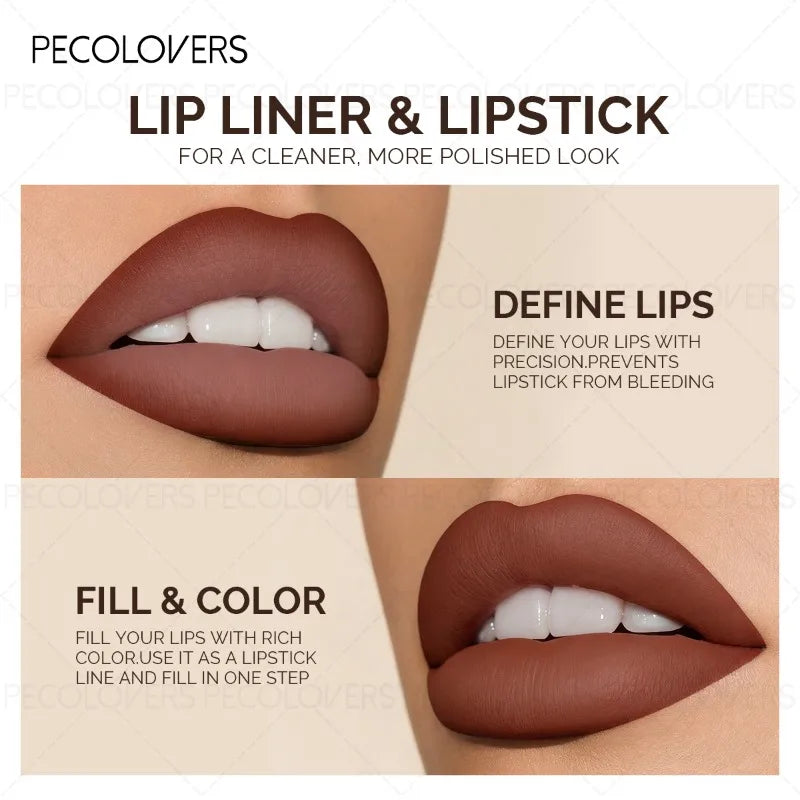 Brown Tube Slanted Lip Liner Outlines Contours Plump Charming Qme