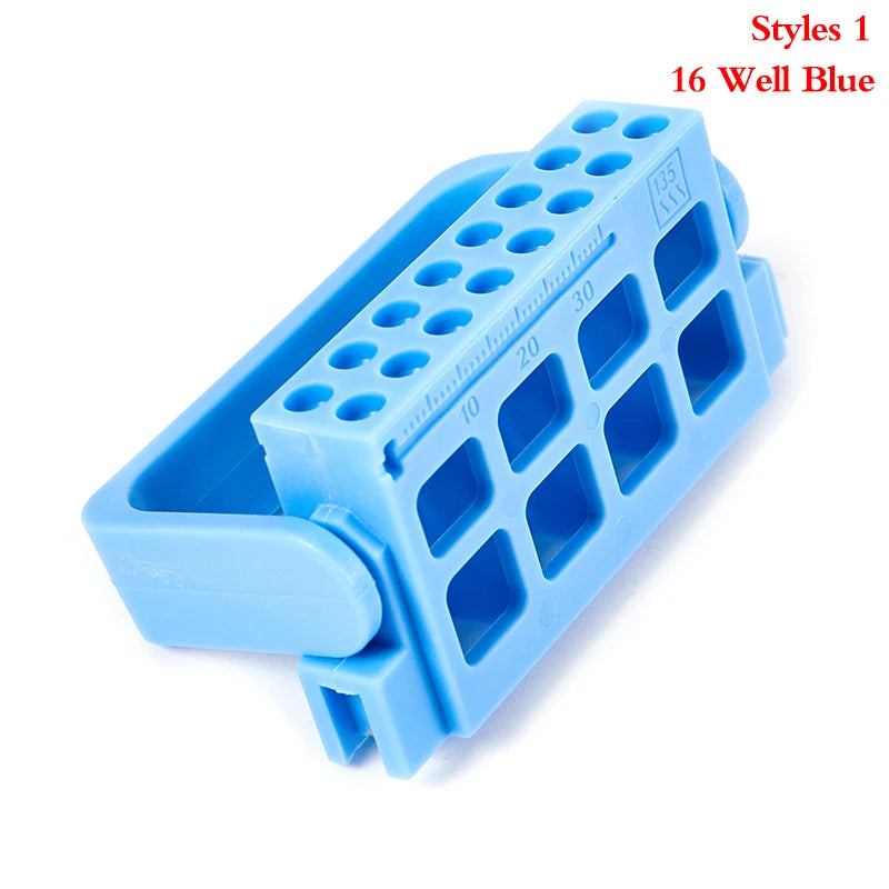 Dental Endo Files Holder 8 16 Holes 3 Colos Stand Tray Endodontic Qme 16 Holes Blue