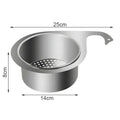 Stainless Steel Swan Sink Strainer Hanging Detachable Kitchen Sink Garbage Dry Wet Separation Filter Basket Kitchen Accessories Qme silver 25CM