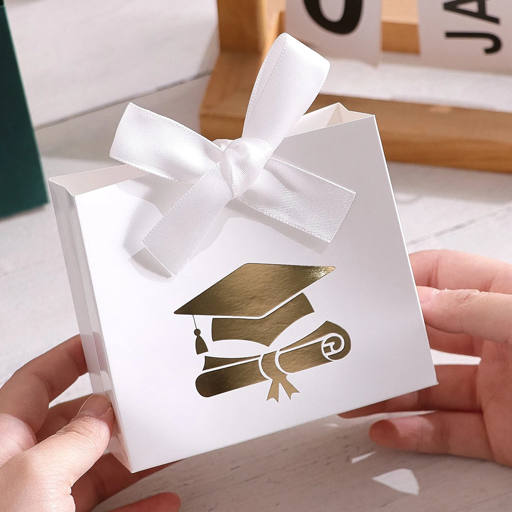 5 Pieces Doctoral Cap Design Candy Favor Boxes | Graduation Party Decorations and Favors Celebrate the Joy of Graduation Season! Qme
