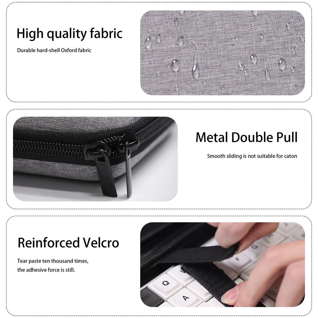 Chosfox Protable Keyboard Storage Bag Large Capacity Mechanical Keyboard Bag for 40% Thickened Fabric Waterproof Protect Bag Qme