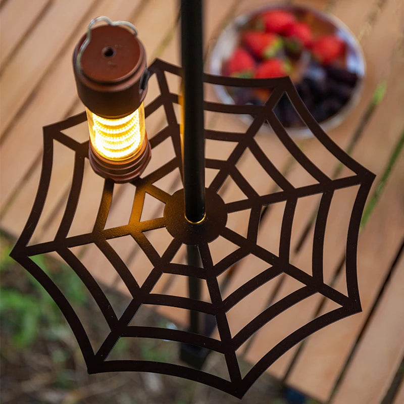 Outdoor Camping Lamp Stand Tray Storage Table Board Pole Blackened Qme