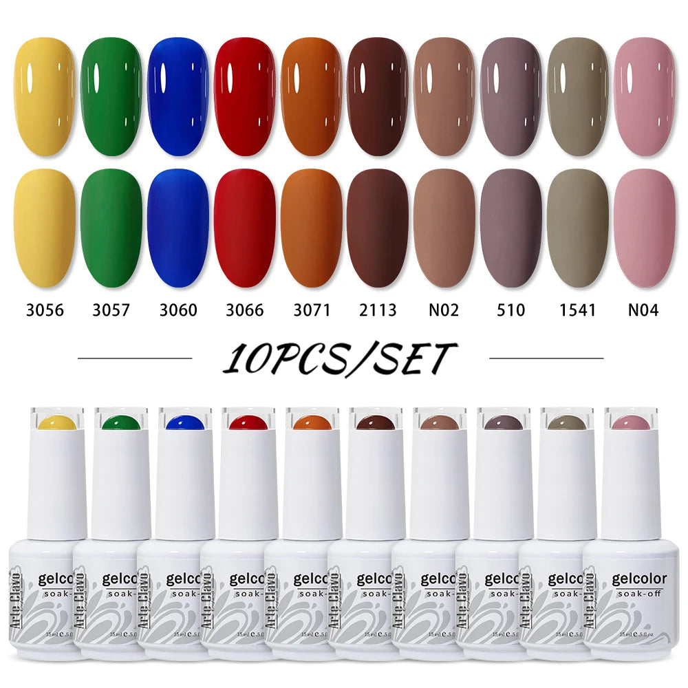 Arte Clavo 4 6 8 Gel Nail Polish Art Soak Off UV Colorful Semi
