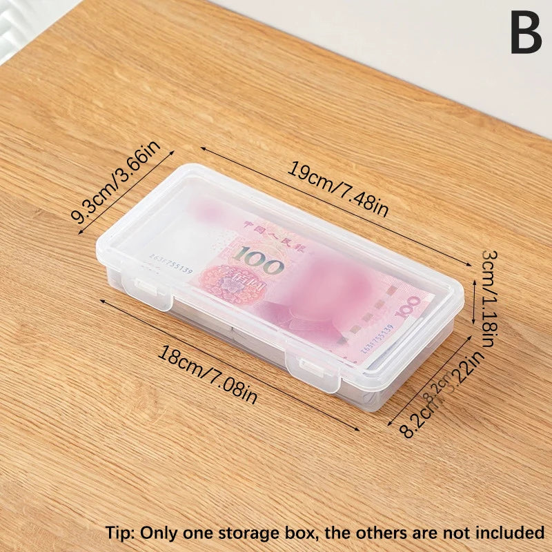 Coin Storage Collection Boxes Holder Transparent Plastic Case Qme B