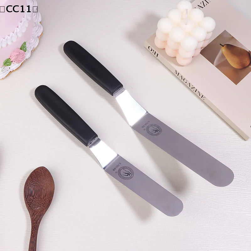 6 8 Spatula Angled Stainless Steel Palette Knife Curved Offset Blade Qme