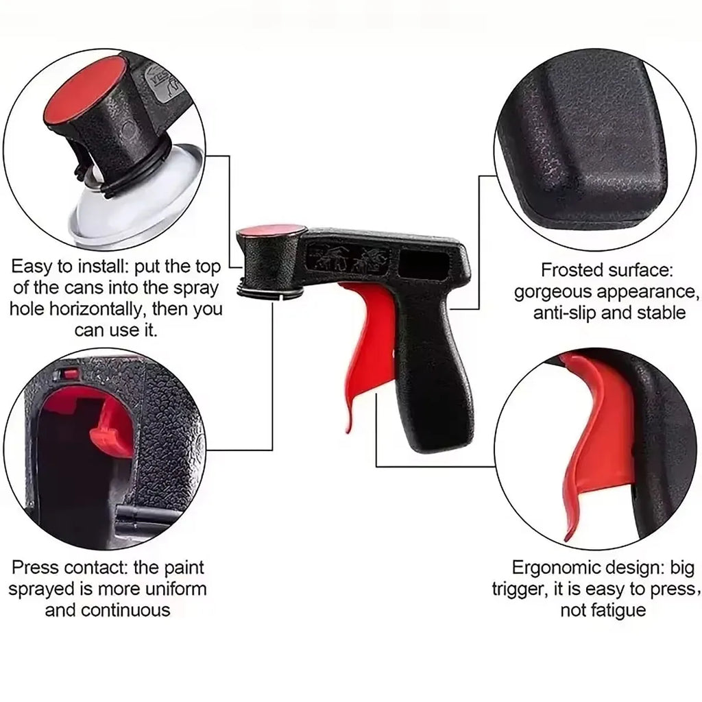 1 Plastic Portable Spray Paint Handle Universal Reusable Car Changing Qme