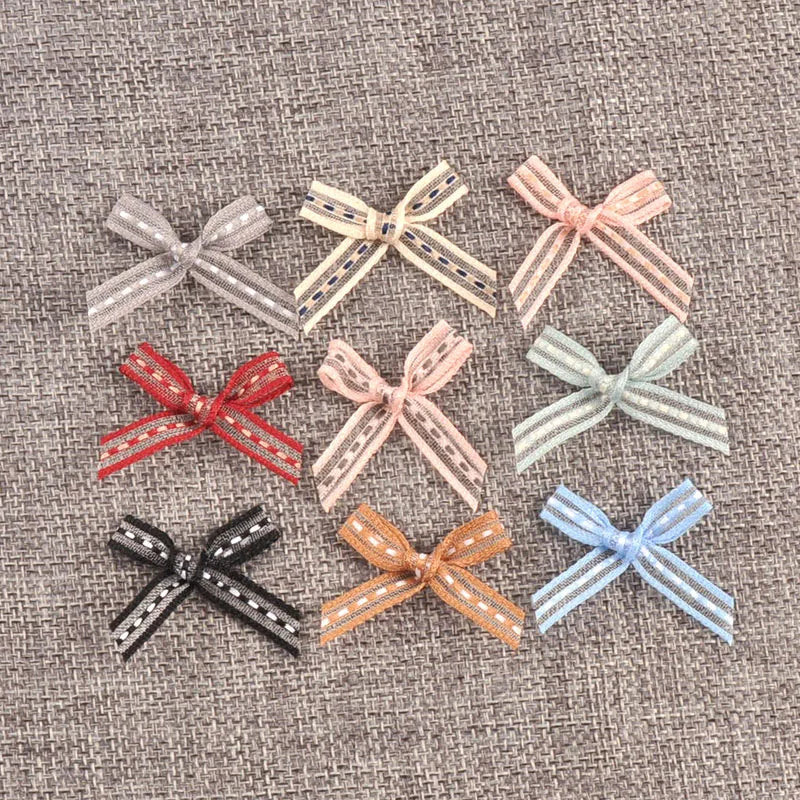 30pcs 2.4-4.5cm bowknot Shape Christmas Style Appliques For DIY Clothing Hat Home Decorative Accessories Holiday Supplies Qme 10-3.5x2.8cm