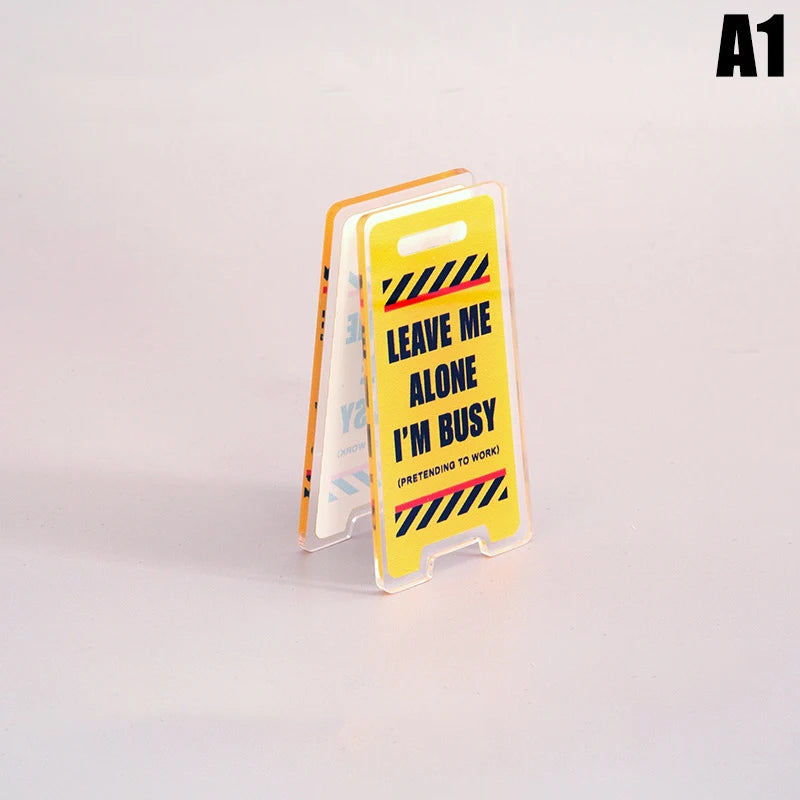 Acrylic Desk Decoration Leave Me Alone I'm Busy Humorous Office Qme A1