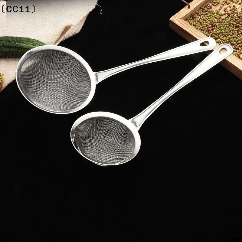 Filter Oil Skimmer Frying Pan Less Spoon Stainless Steel Pot Kitchen Qme