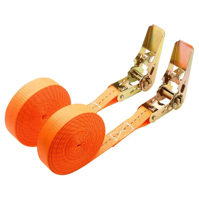 Heavy Duty Metal Buckle Tie-Down Cargo Straps for Car and Truck - Strong Ratchet Belt for Secure Luggage and Cargo Transport Qme