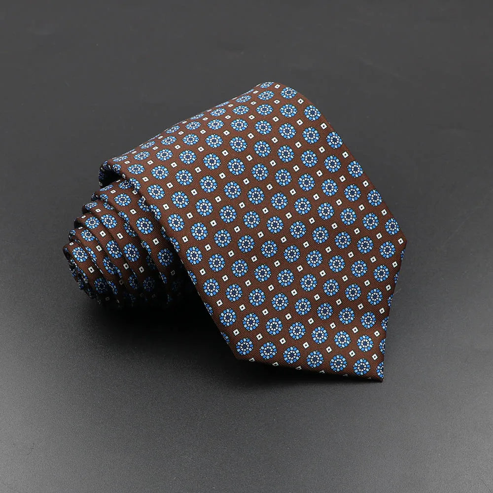 Men's Fashion Silk Tie Soft Novelty Necktie Blue Green Orange Ties
