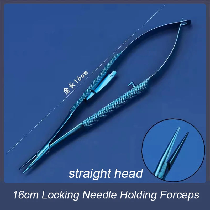 Barraquer Titanium Alloy Needle Holder Lock Curved Ophthalmic Qme e