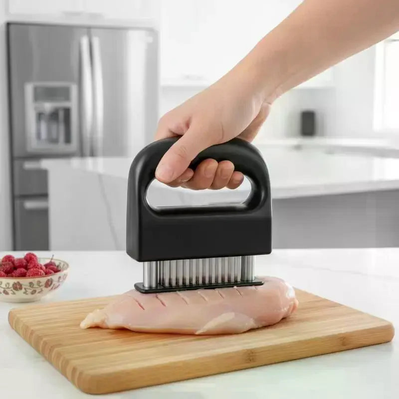 Stainless Steel Meat Tenderizer 48 Needles Beef Steak Breaker Hammer Kitchen Cooking Tool BBQ Grilling Marinade Accessories Qme
