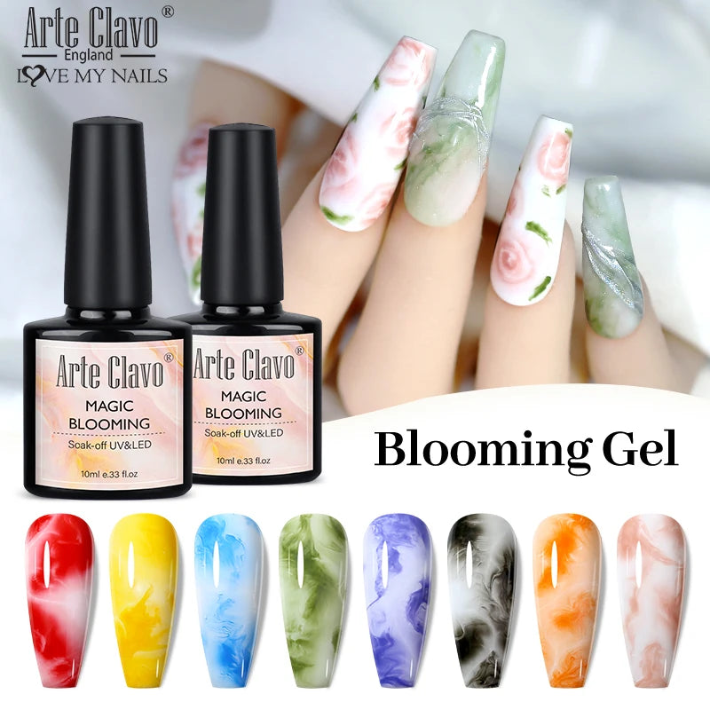 Arte Clavo Blossoming Gel Polish Nail Art Transparent Watercolor Qme
