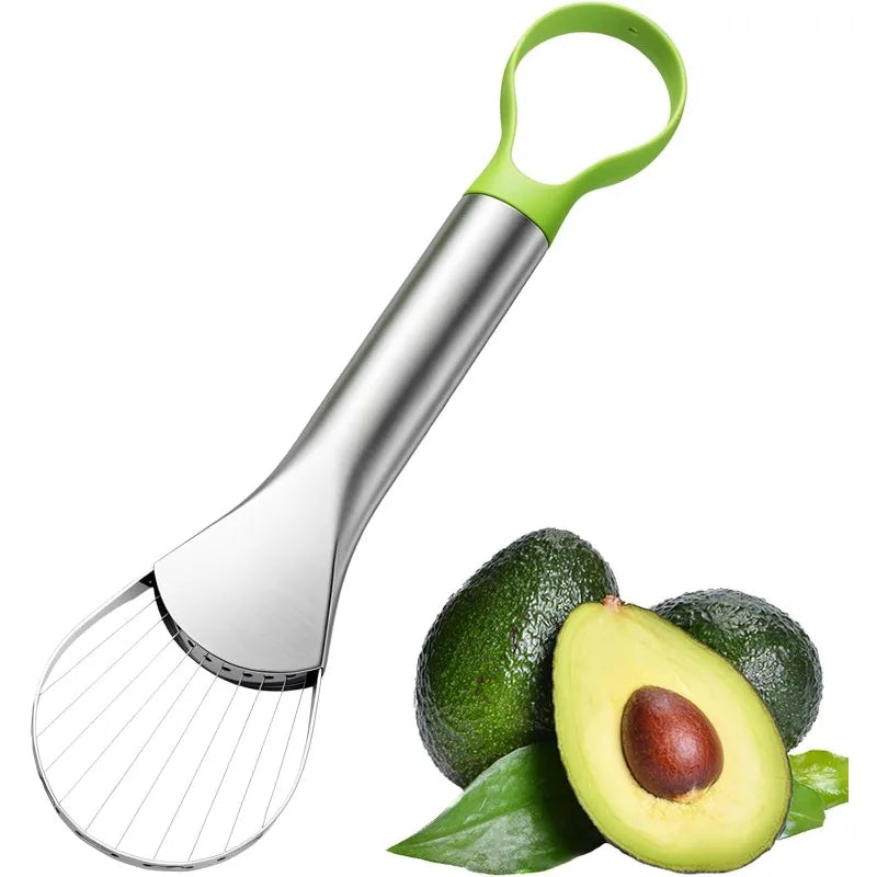 Stainless Steel Avocado Cutting Machine 2 in 1 Paring Knife Kiwi Slicer Peeling Knife Kitchen Gadgets Fruit and Vegetable Tools Qme