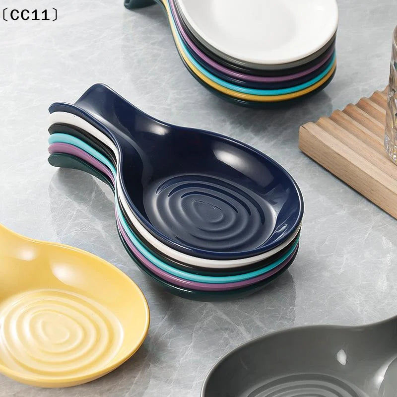 Spoon Rest Large Ceramic Holder Heat-resistant Cooking Coffee Qme