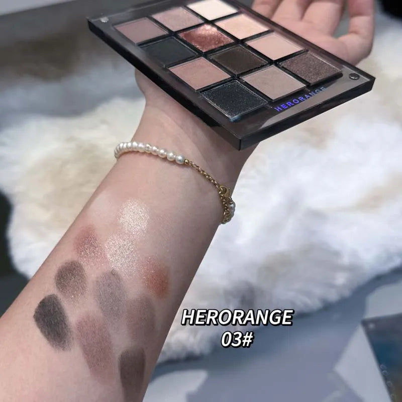 HERORANGE 12-color Eyeshadow Palette Multiple Colors Suit All Makeup Qme Chocolate