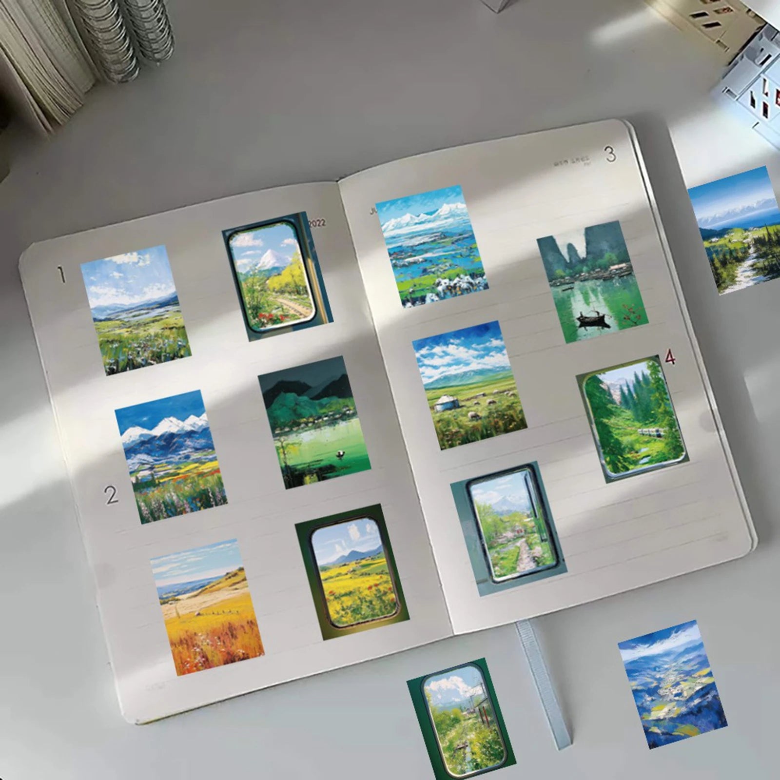 60pcs Oil Painting Stickers Small and Clear Hand-held Account Material Decorative Stickers Home Store DIY Decor Supplies Qme