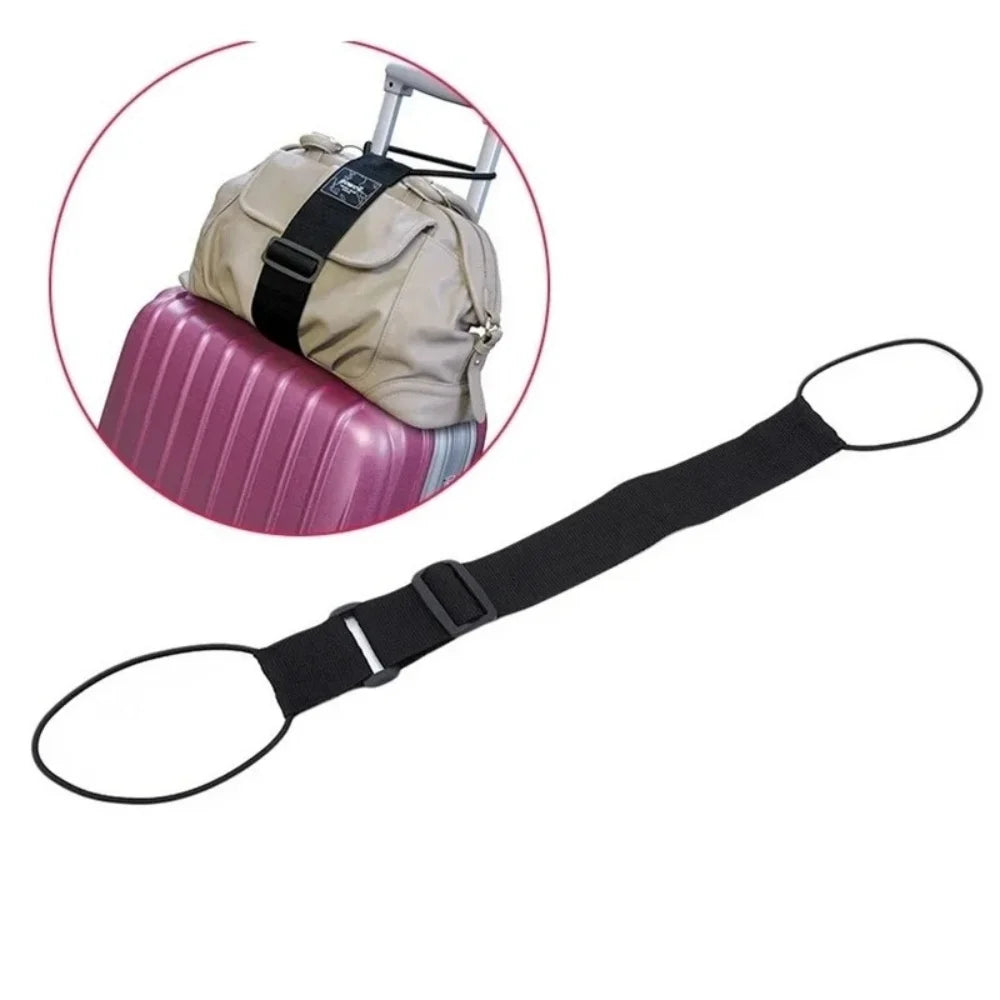 1pc Multifunctional Elastic Suitcase Strap Adjustable Travel Baggage Binding Belt Reusable Travel Carry On Luggage Fixing Strap Qme