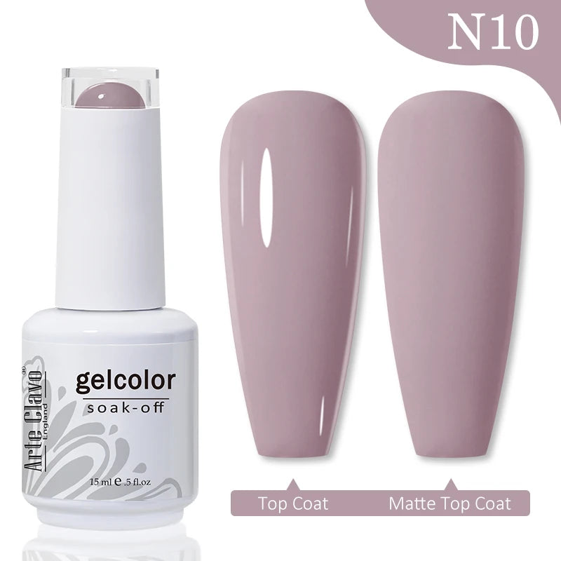 Arte Clavo15ml Gel Nail Polish Art Nude Colors Colorful Soak Off UV Qme N10