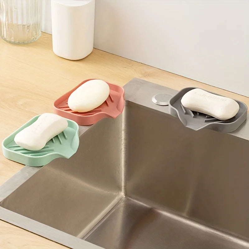 [Silicone Sink Organizer] Silicone Sink Organizer | 1pc Non-Food Contact Soap Sponge Holder | Waterproof Countertop Storage Qme