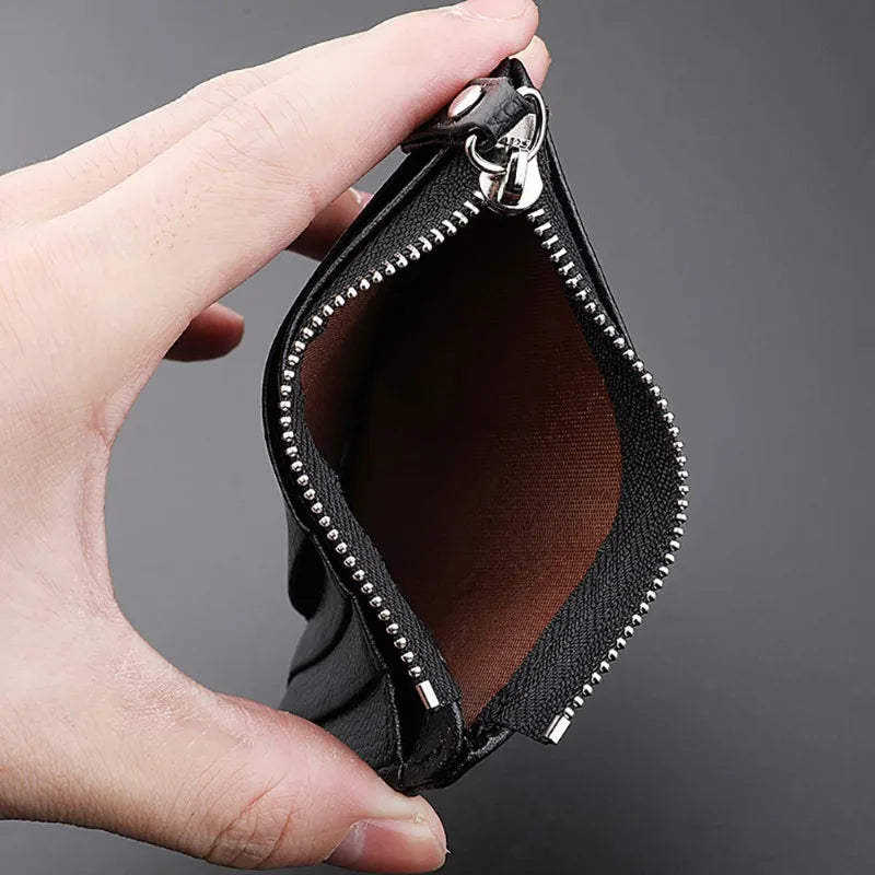 Hot-selling Lychee Pattern Zipper Card Bag Multifunctional Thin Small Qme