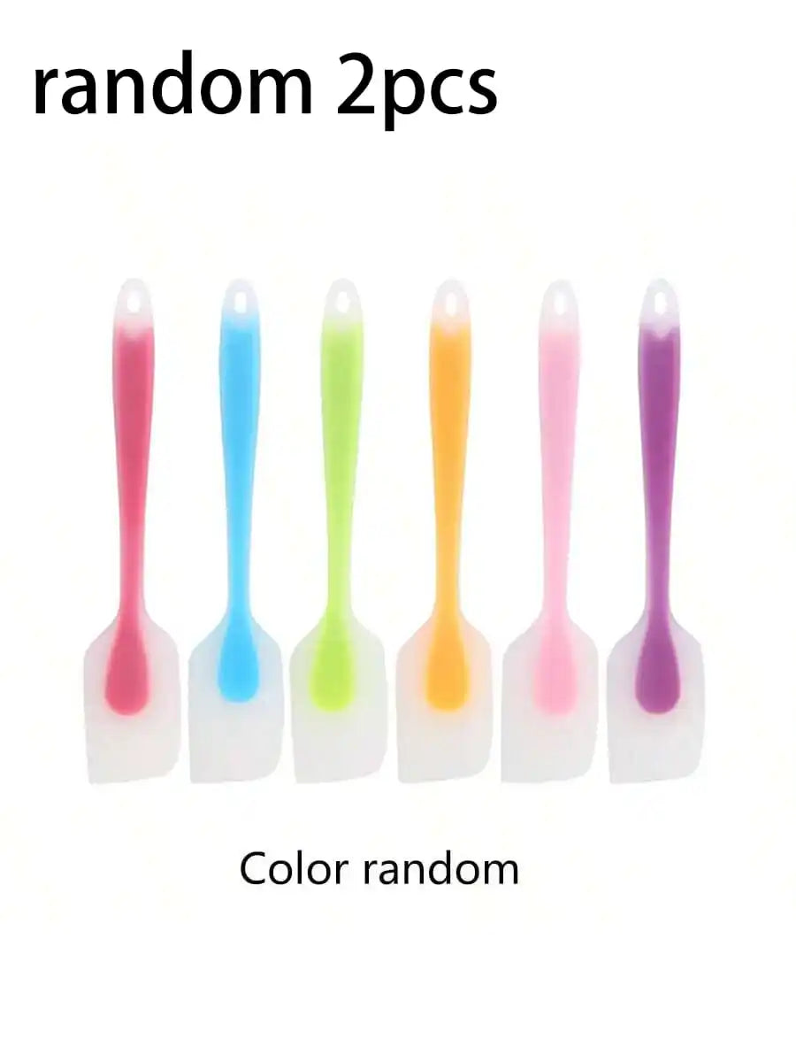 1 2 3 4 Mini Silicone Spatula Temperature Resistant Cream Mixing Qme random 2pcs