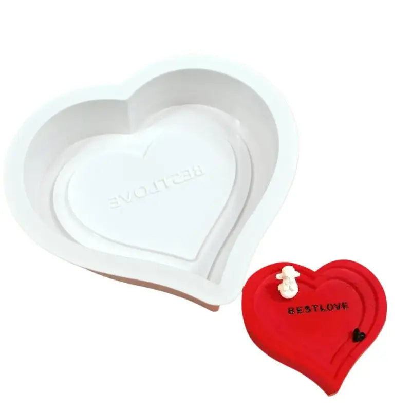 Romantic Heart Rose Design Silicone Cake Molds Valentine's Day Mousse Qme A